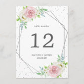 Chic Geometric Silver Foil Floral Wedding Kaart (Voorkant)