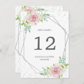 Chic Geometric Silver Foil Floral Wedding Kaart (Voorkant / Achterkant)