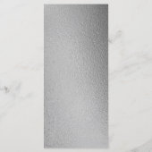 Chic Geometric Silver Foil Floral Wedding Menu (Achterkant)