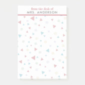 Chic Geometric Triangle en Swirls Teacher's Post-it® Notes (Voorkant)