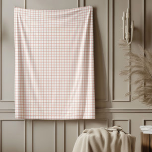 Chic Geruit Roos Gouden Fleece Deken