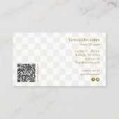 Chic Geruit Tan QR Code Branding Modern Visitekaartje (Achterkant)