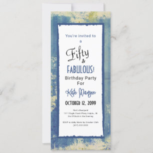 Chic geschilderde denim 50 en fantastische verrass kaart