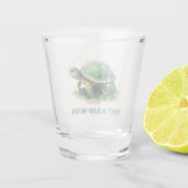 Chic Gift Waterverf Green Turtle - Shot glass Glas (Achterkant)