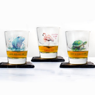 Chic Gift Waterverf Green Turtle - Shot glass Shot Glas