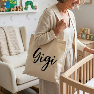 Chic Gigi EST Jaar Elke Dag Minimalistisch Schrift Tote Bag