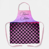 Chic Gingham Pink gepersonaliseerd Schort (Voorkant)