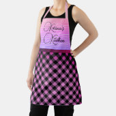 Chic Gingham Pink gepersonaliseerd Schort (Insitu)