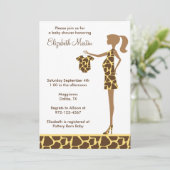 Chic Giraffe Imprimer Baby shower Invitation (Debout devant)