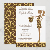 Chic Giraffe Imprimer Baby shower Invitation (Devant / Derrière)
