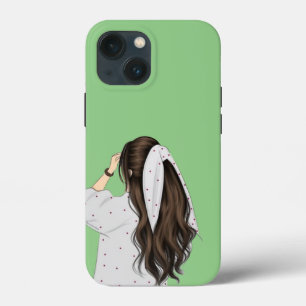 Chic Girl Art avec Soft Green Arrière - plan Coque
