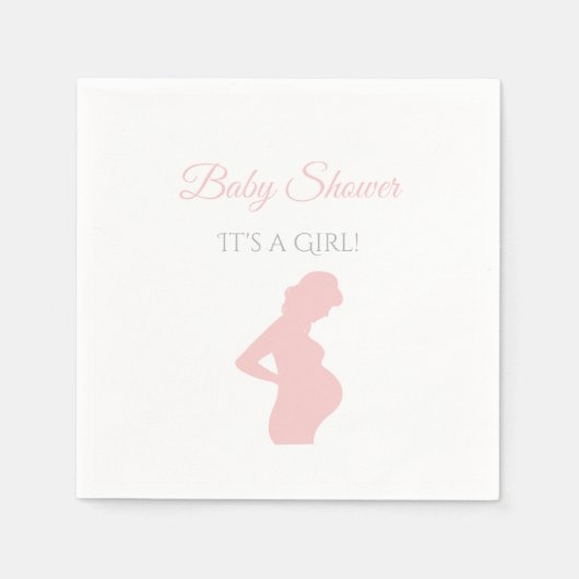 Chic Girl Baby shower Pregnant Woman Baby Bump Servet (Voorkant)