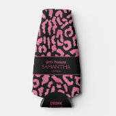 Chic Girls Weekend Pink Leopard Print Flesjeskoeler (Voorkant)