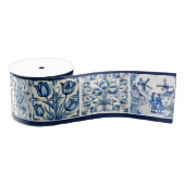 Chic girly Blauw wit toilet Grosgrain Lint (Spoel)