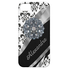 Chic girly  damask gepersonaliseerd iPhone 11 hoesje