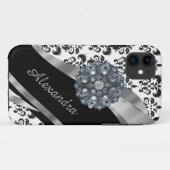 Chic girly damask gepersonaliseerd Case-Mate iPhone case (Achterkant (horizontaal))
