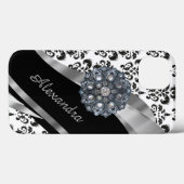 Chic girly damask gepersonaliseerd Case-Mate iPhone case (Achterkant (horizontaal))