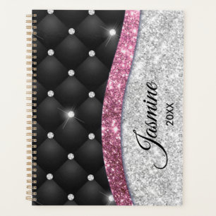 Chic girly faux parties scintillant argent noir ro