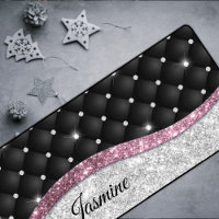 Chic girly faux parties scintillant argent noir ro