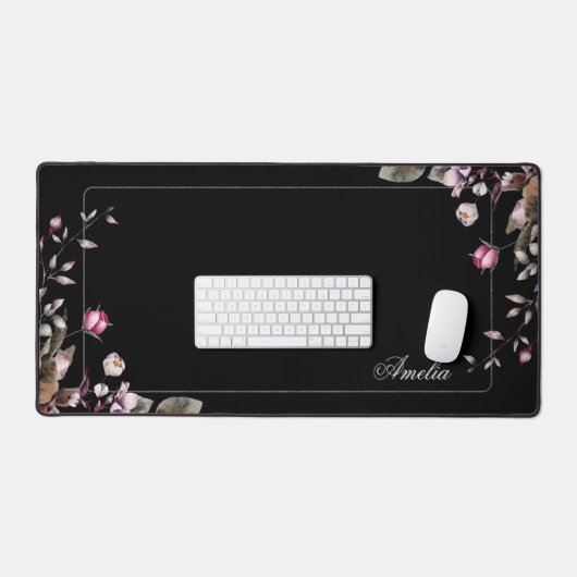 Chic Girly Floral avec nom (Clavier et souris)