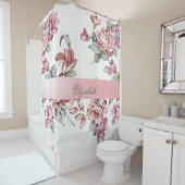  Chic Girly Flowers-Personalized Douchegordijn (In situ)
