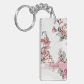 Chic Girly Flowers-Personalized Sleutelhanger (Voorkant Links)