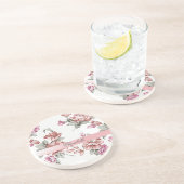  Chic Girly Flowers-Personalized Zandsteen Onderzetter (Zijkant)