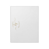 Chic Girly Gold White 2 Monogram Initiaal Notitieblok (Gedraaid)