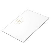 Chic Girly Gold White 2 Monogram Initiaal Notitieblok (Schuin)