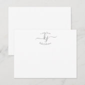 Chic Girly Grey White 2 Monogram Naam Opmerking Ka Bedankkaart (Voorkant / Achterkant)