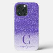 Chic Girly Paars Ombre Sparkle Glitter Case-Mate iPhone Case (Achterkant)