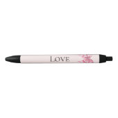 Chic Girly Pink Bow Zwarte Inkt Pen (Voorkant)