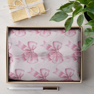 Chic Girly Pink Bows Verjaardag Tissuepapier