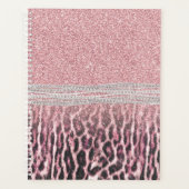 Chic Girly Pink Leopard animal print Glitter Afbee Planner (Voorkant)