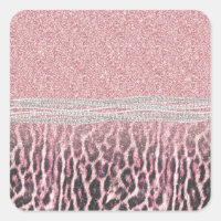 Chic Girly Pink Leopard animal print Glitter Afbee