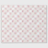 Chic Girly Pink Squares Verjaardag Cadeaupapier (Vlak)