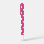 Chic Girly Roze en Witte Polka Dots iPhone Hoesje (Linkerkant)