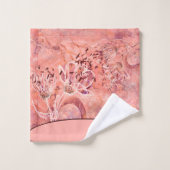 Chic Girly Salmon roze bloemen Bad Handdoek (Wasdoekje)