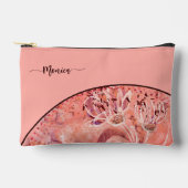 Chic Girly Salmon roze bloemen Etui (Voorkant)