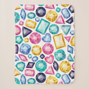 Chic Girly Shiny Diamond Gemstone Sherpa Deken