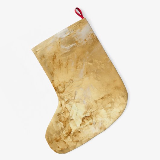 Chic Glam Geschilderd Goud Grote Kerstsok (Achterkant (Hangend))