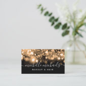 Chic Glam Gold Black Sparkle Lights Visitekaartje (Staand voorkant)