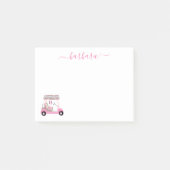 Chic Glam Personalized Golf Gal Golf Cart Post-it® Notes (Voorkant)
