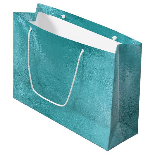 Chic Glam Turquoise Aqua Blue Verjaardag Groot Cadeauzakje (Voorkant Gekanteld)