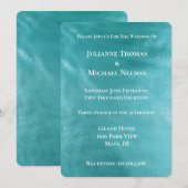 Chic Glam Turquoise Aqua Blue Wedding Kaart (Voorkant / Achterkant)