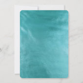 Chic Glam Turquoise Aqua Blue Wedding Kaart (Achterkant)