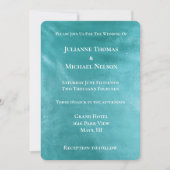 Chic Glam Turquoise Aqua Blue Wedding Kaart (Voorkant)