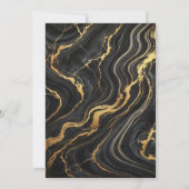 Chic Glam Zwart Goud Marmeren Look Trouwen Kaart (Achterkant)