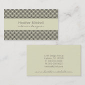 Chic glamour Carte de visite, ivoire et gris (Devant / Derrière)