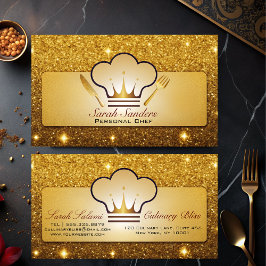 Chic glamour Personal Chef Catering Gouden Glitter Visitekaartje